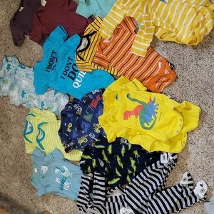 Lot of 32 pcs / 16 pairs of twin boys onesies